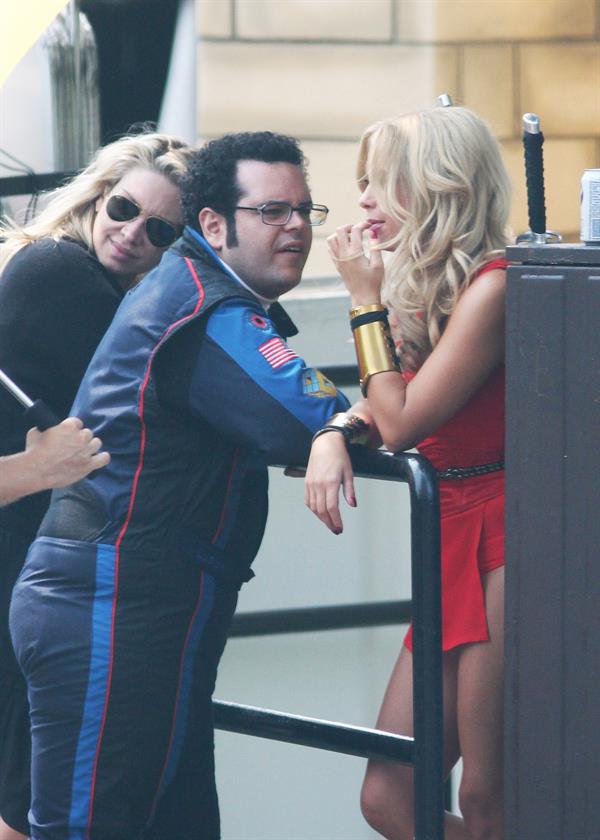 Ashley Benson on the set of Pixels in Toronto on August 7, 2014