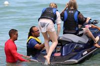 Chloe Grace Moretz candids in a Black Bikini in Miami Beach