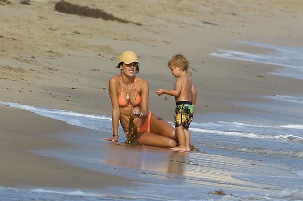 Alessandra Ambrosio has a family fun day at the beach in Malibu