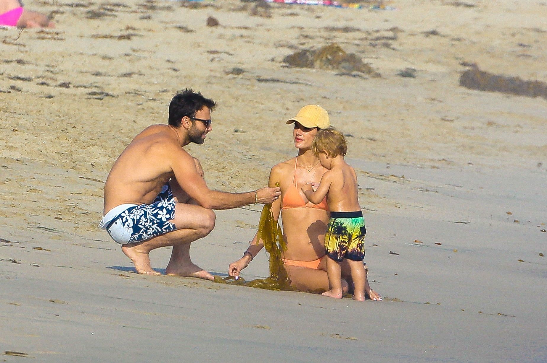 Alessandra Ambrosio has a family fun day at the beach in Malibu