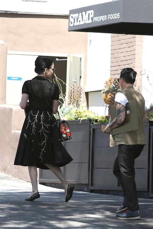 Dita Von Teese grabs breakfast at Stamp restaurant July 30, 2014