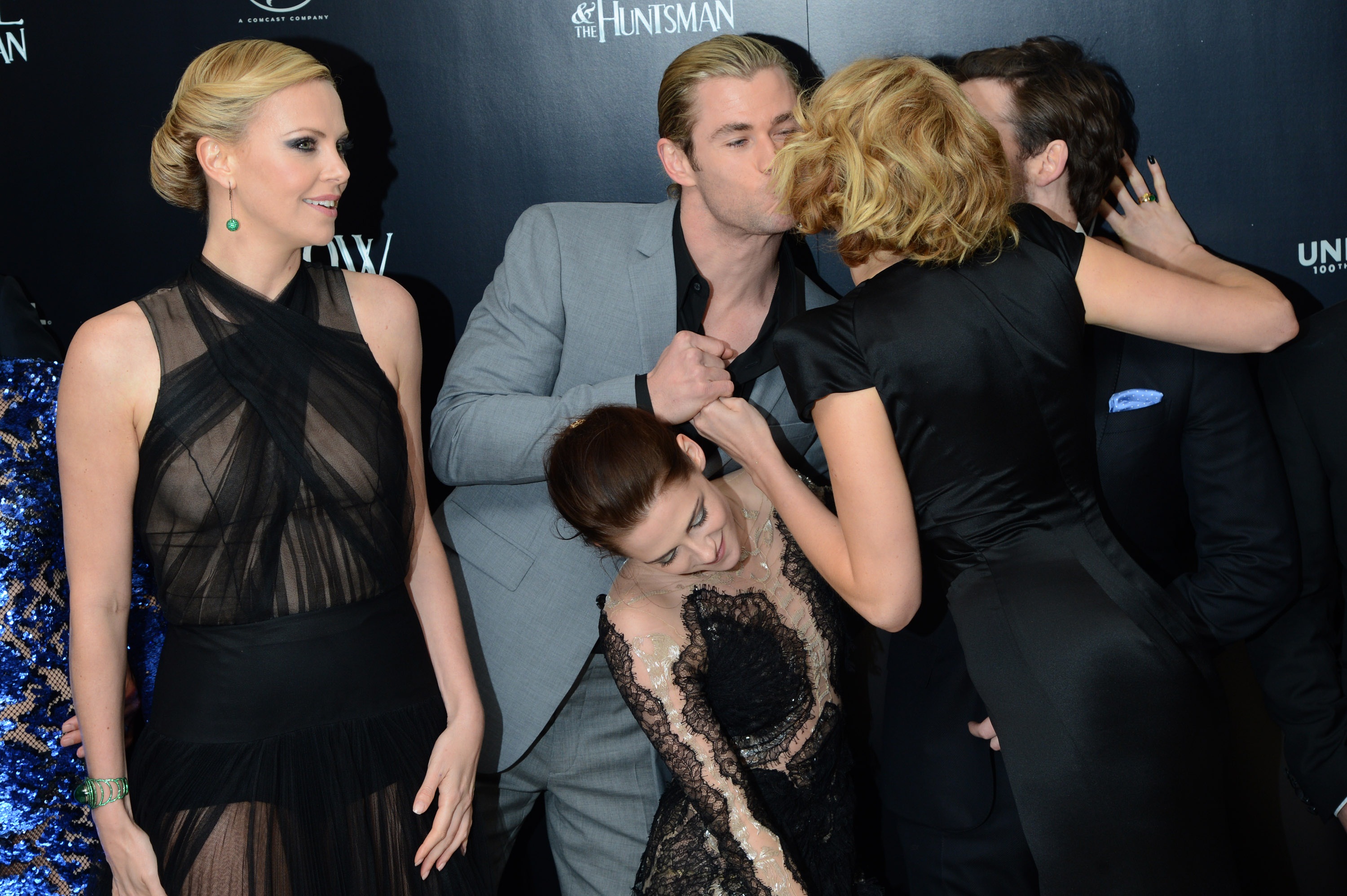 Charlize Theron and Kristen Stewart at the  Snow White And The Huntsman  World Premiere, May 14, 2012