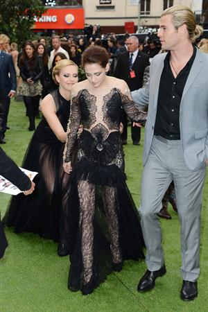 Charlize Theron and Kristen Stewart at the  Snow White And The Huntsman  World Premiere, May 14, 2012