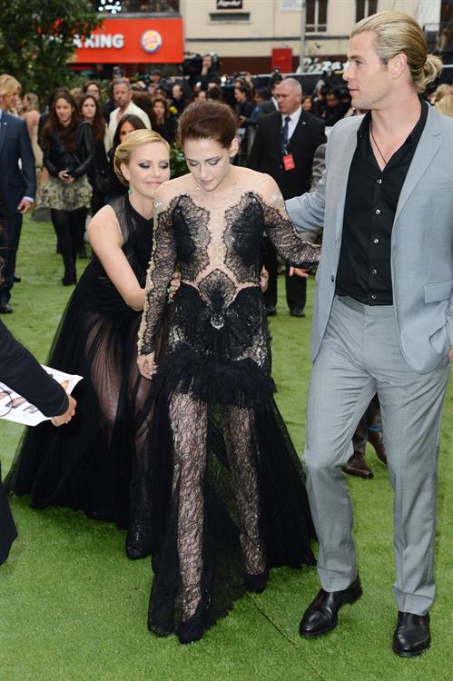 Charlize Theron and Kristen Stewart at the  Snow White And The Huntsman  World Premiere, May 14, 2012