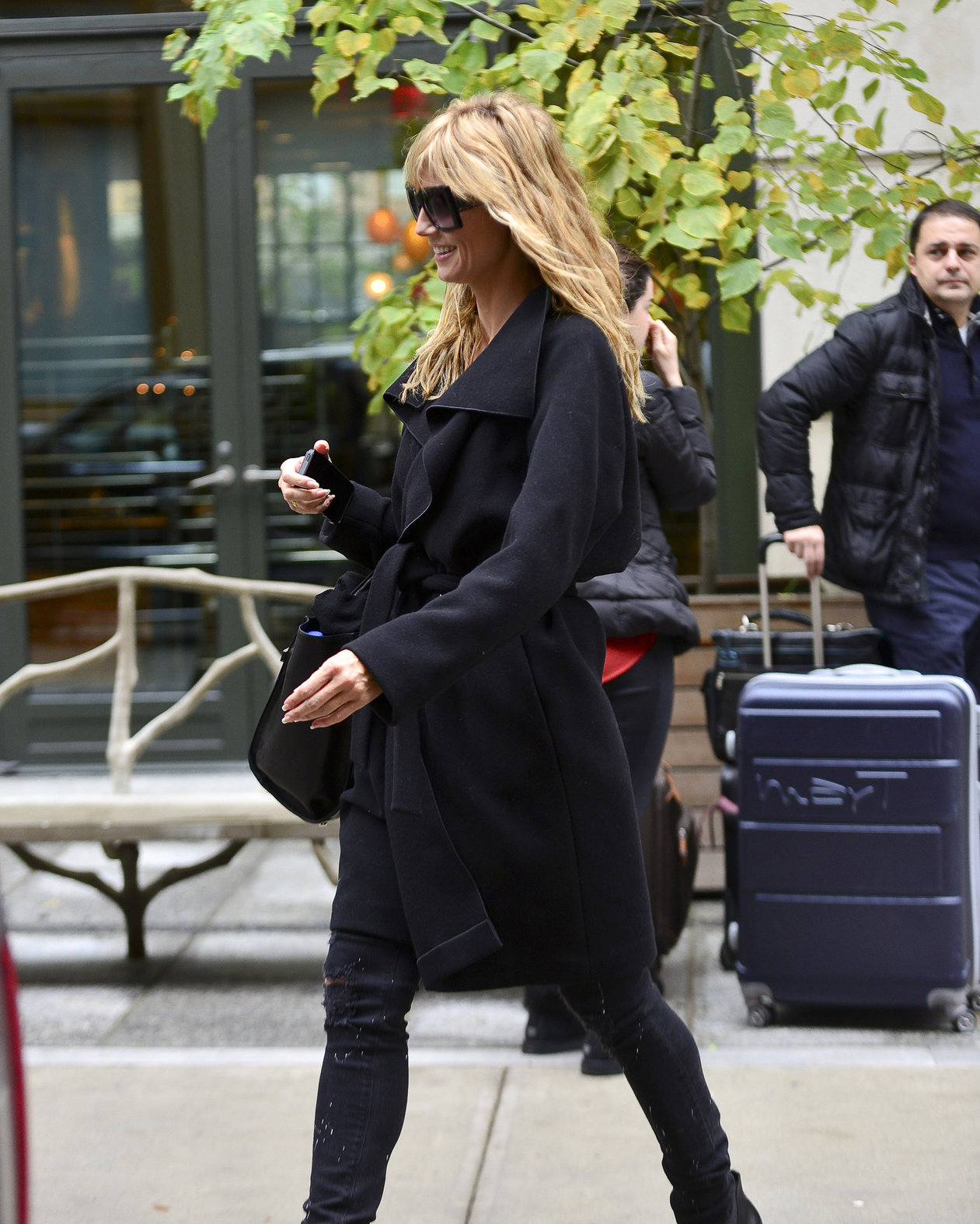 Heidi Klum leaves her hotel in New York City on November 1, 2013