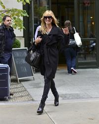 Heidi Klum leaves her hotel in New York City on November 1, 2013