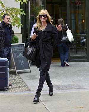 Heidi Klum leaves her hotel in New York City on November 1, 2013