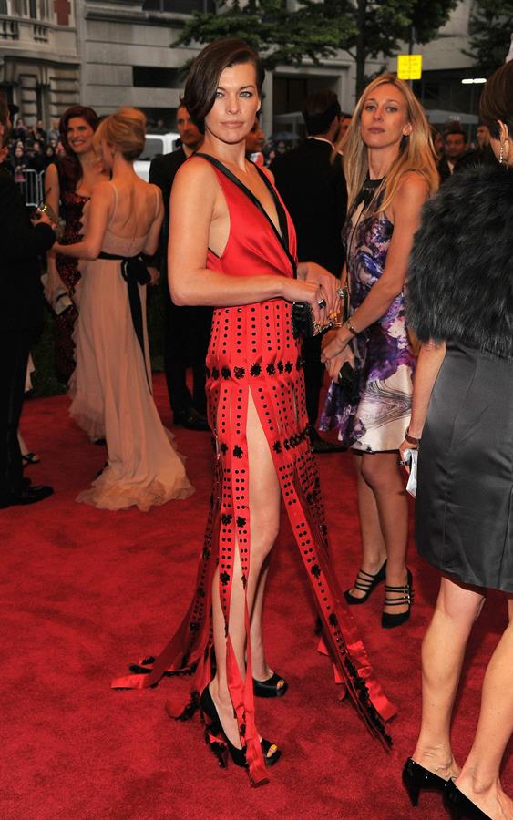 Milla Jovovich attending Metropolitan Museum of Arts Costume Institute Gala, May 7, 2012