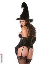 Aria Giovanni as sexy Halloween witch.  Treat or Treat!