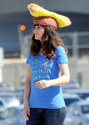 Zooey Deschanel – “New Girl” set in Malibu 10/7/13  