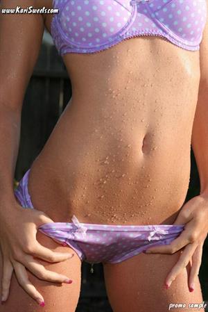 Kari Sweets Lingerie Pictures Kari Sweets having some sprinkler fun