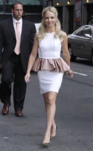 Sarah Michelle Gellar Visits  Late Show With David Letterman  - New York, Oct. 1, 2013 