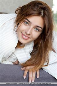 Adriana F poses completely shaven