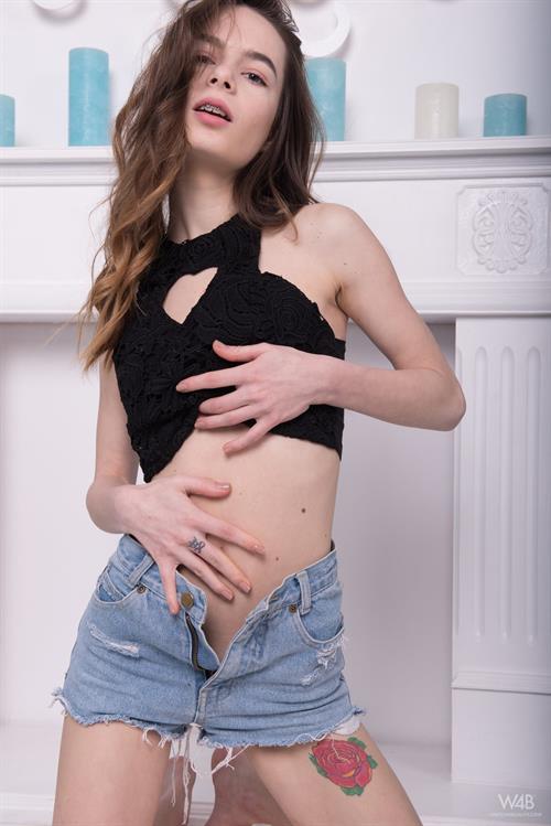 Lucky in Jean Shorts