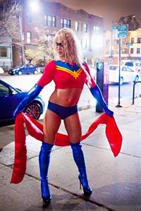 Felice Herrig in Captain Marvel costume