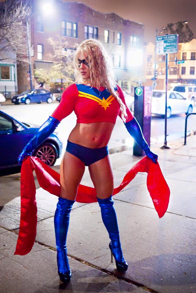 Felice Herrig in Captain Marvel costume