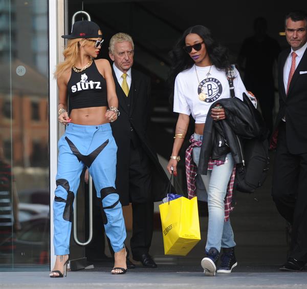 Rihanna arrives, an hour late, at her concert at the Manchester Arena on July 16, 2013