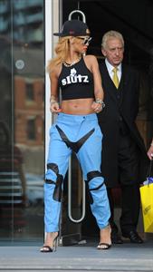 Rihanna arrives, an hour late, at her concert at the Manchester Arena on July 16, 2013