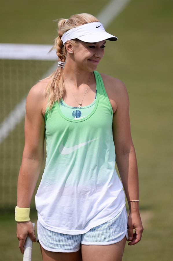 Sabine Lisicki During a Practice Session Wimbledon Lawn Tennis Championships in London 05.07.13 