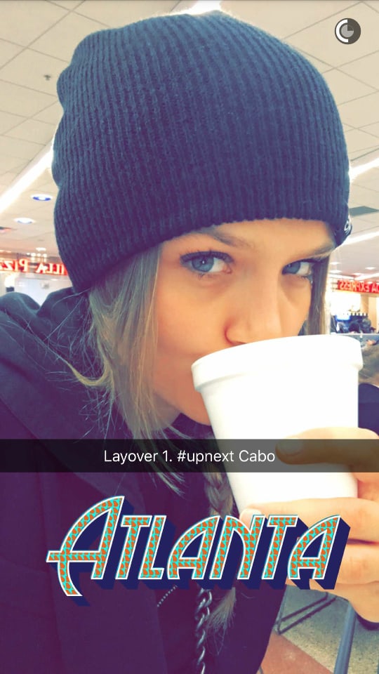 Josephine Skriver taking a selfie