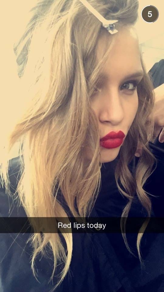 Josephine Skriver taking a selfie