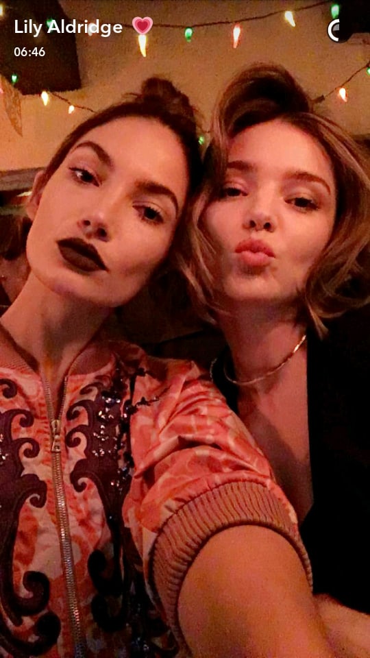 Lily Aldridge taking a selfie