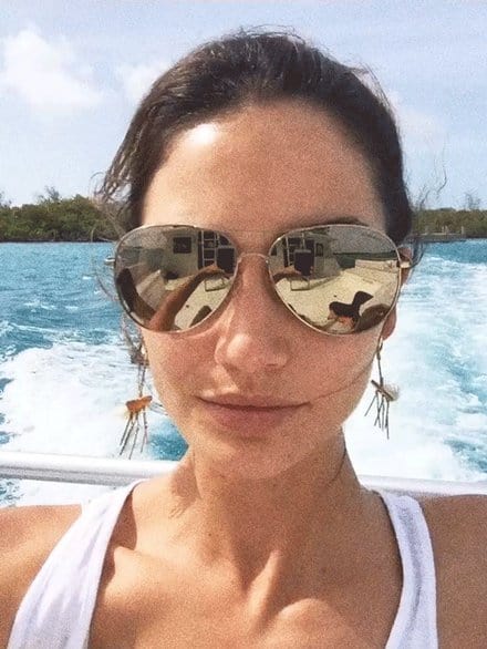 Lily Aldridge taking a selfie