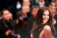 Irina Shayk in a revealing dress, showing a ton of side boob at the 'All is Lost' premiere at Cannes