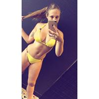 Charlotte in a bikini taking a selfie