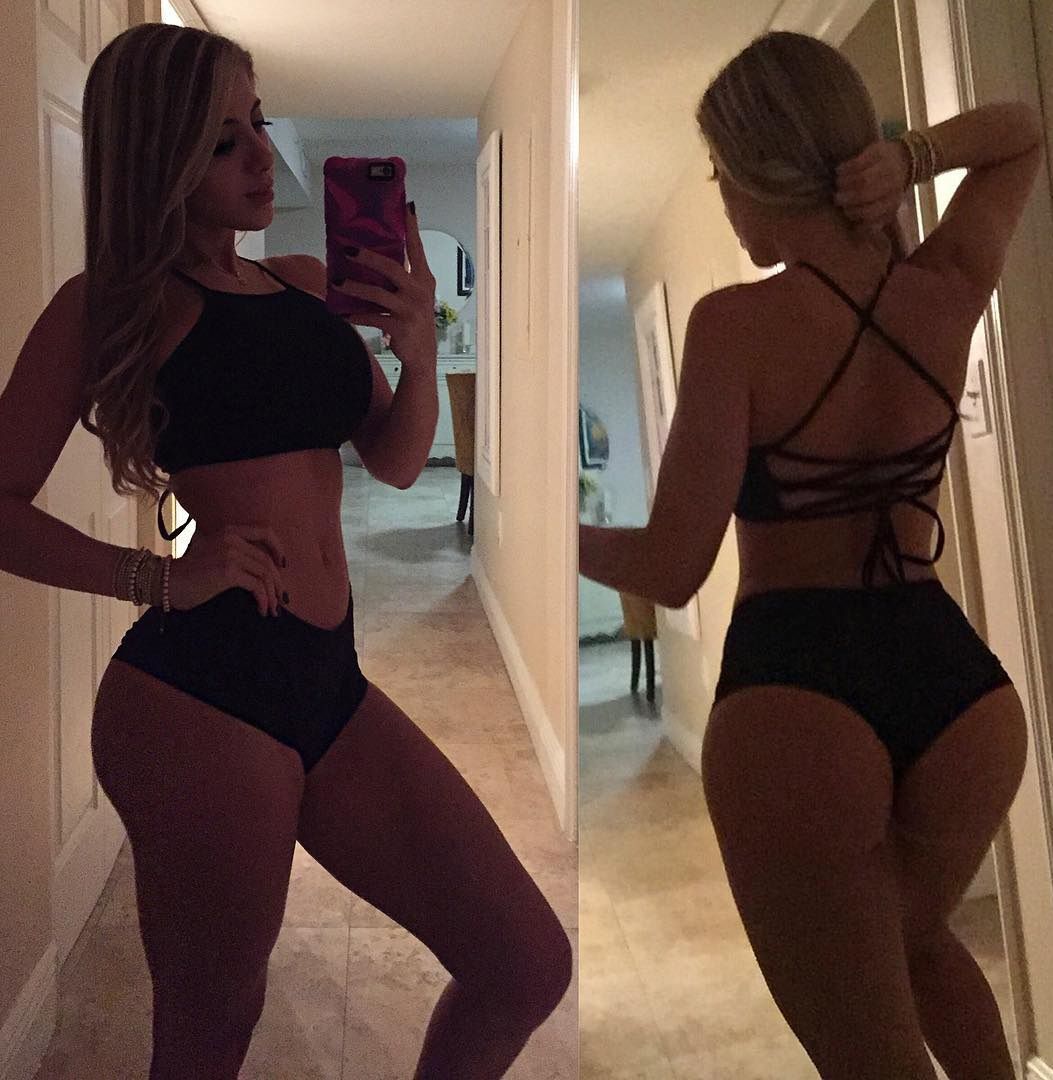 Valeria Orsini in a bikini taking a selfie and - ass