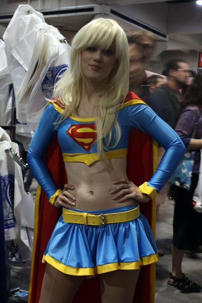 Girls dressed up as Supergirl