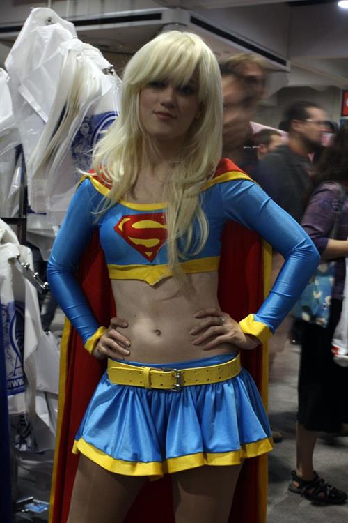 Girls dressed up as Supergirl