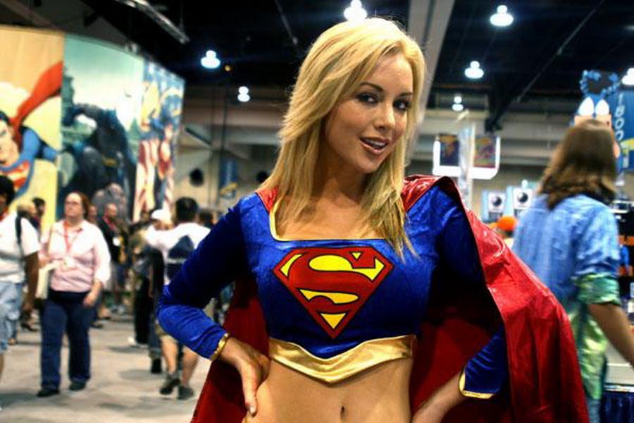 Girls dressed up as Supergirl