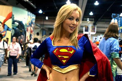Girls dressed up as Supergirl