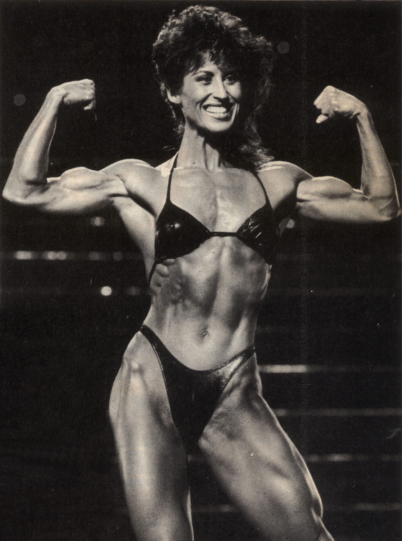 Rachel McLish in a bikini