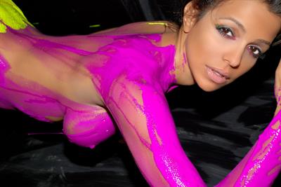 Vida Guerra in body paint - breasts