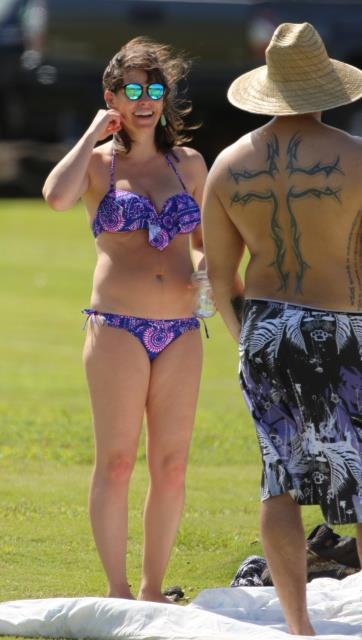 Evangeline Lilly in a bikini