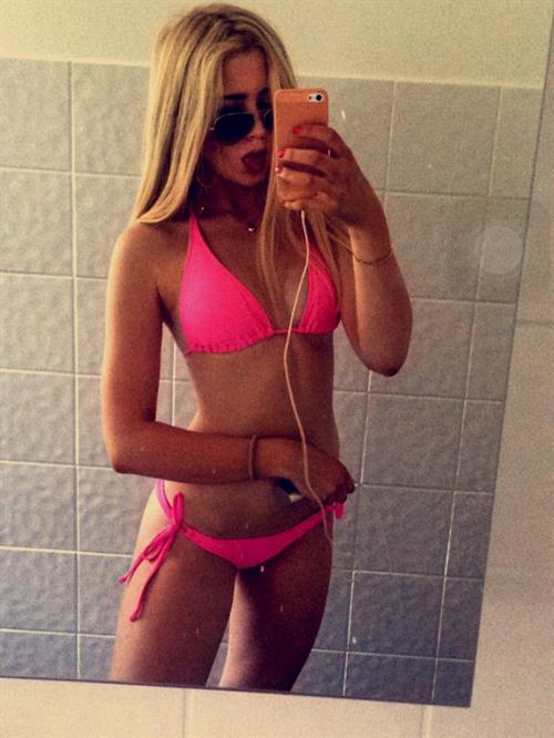 Anonymous in a bikini taking a selfie