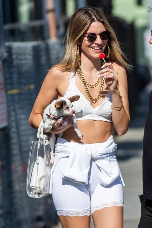 Rachel McCord Pictures Rachel McCord sexy in a bra top and cameltoe seen by paparazzi.