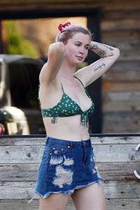 Ireland Baldwin sexy in a bikini top seen by paparazzi showing some nice cleavage.








