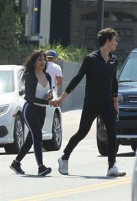 Camila Cabello looking sexy seen in public with Shawn Mendes by paparazzi.





