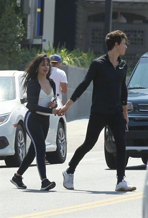 Camila Cabello looking sexy seen in public with Shawn Mendes by paparazzi.




