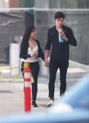 Camila Cabello looking sexy seen in public with Shawn Mendes by paparazzi.





