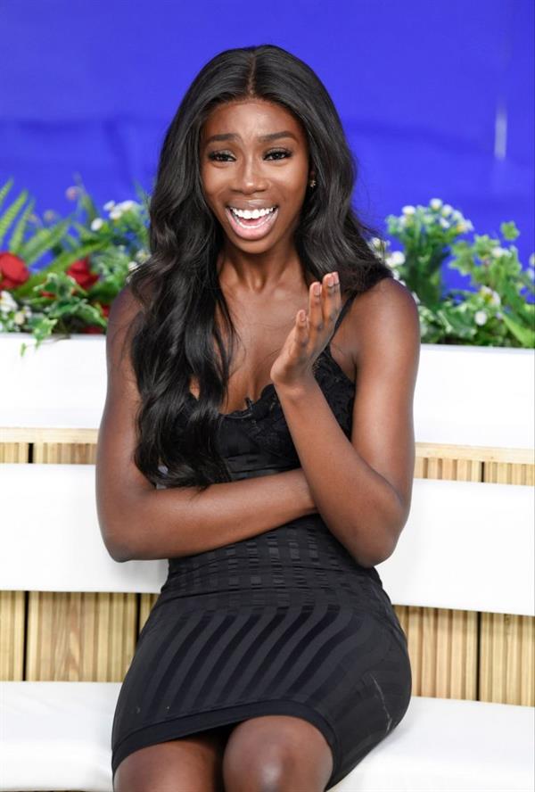 Yewande Biala from Love Island sexy in a tight black dress on  I Saw It First HQ .















