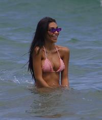 Chantel Jeffries sexy ass in a bikini at the beach in Miami seen by paparazzi showing nice cleavage.























