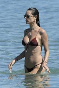 Alessandra Ambrosio topless and sexy at the beach in a thong bikini showing off her perfect model ass and boobs.
































