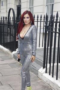 Carla Howe braless boobs showing nice cleavage in London.




