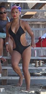 Christina Milian at the beach