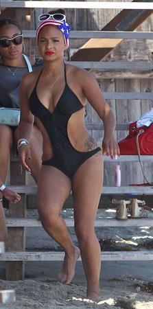 Christina Milian at the beach