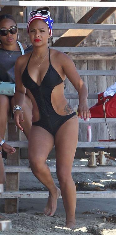 Christina Milian at the beach